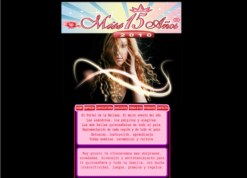 pagina inicio Miss 15 A&ntilde;os 